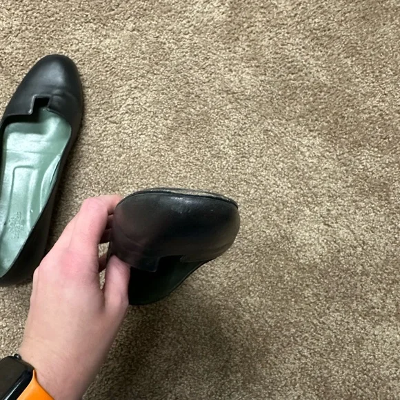 Authentic Hermes Joy Elegant Black Leather Flats - size 10 - Picture 7 of 9